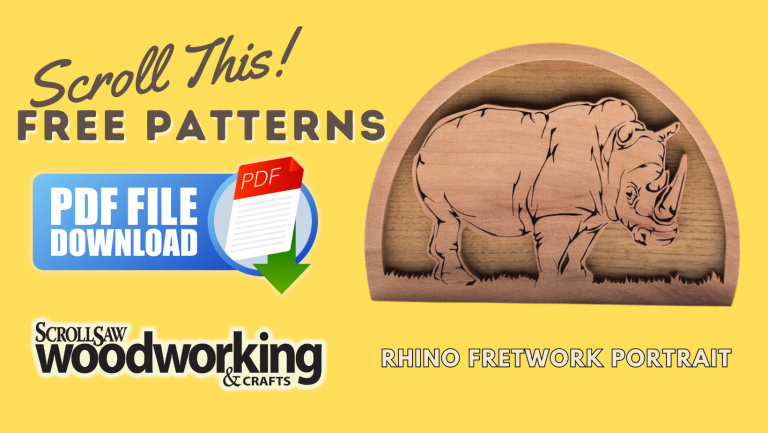 FREE PATTERN:  Rhino Fretwork Portrait