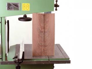 Resawing is a good way to get the most out of a piece of valuable wood such as this crotch walnut.